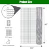 Galvanized Hardware Cloth, Gauge Welded Metal Wire Fence Roll For Garden And Animal Protection - Silver - Image 3