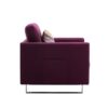 Victoria - Linen Fabric Armchair With Metal Legs, Side Pockets, And Pillow - Purple - Image 8