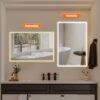 Modern LED Bathroom Vanity Mirror With Aluminum Frame, 45° Beveled Lights, Anti Fog - Silver - Image 8