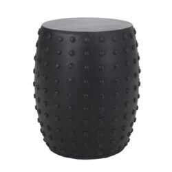 Outdoor End Table With Outstanding Studded Design - Matte Black