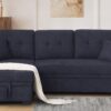Sectional Sofa Bed - Dark Blue - Image 6