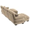 Modern U Shape Modular Sectional Sofa Couch With Movable Ottomans Convertible L Shaped Living Room Sofa - Camel - Image 12