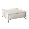 Modern Wood And Fabric Square Storage Ottoman Coffee Table With Lift - Top Design - Upholstered Bench For Living Room Organization - Beige - Image 3