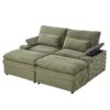 Convertible Loveseat Sofa With Storage And USB Ports - Green - Image 8
