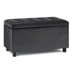 Cosmopolitan - Storage Ottoman - Distressed Black