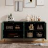 Modern Light Luxury Style Large Storage Space Sideboard With 4 Doors And Rebound Device - Olive Green - Image 6