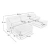 Elegant 3 Seater Sofa With Movable Ottomans And Lumbar Pillow - Green - Image 2