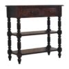 Turned Legs Side Table - Brown - Image 2