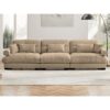Modern Velvet Oversize 3 Seat Sofa & Cloud Like Comfort Featuring Waist And Throw Pillows - Camel - Image 10