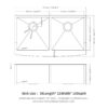 Double Bowl Sink Apron Front Kitchen Sink 16 Gauge & 2 Deep Basins - Gunmetal Black - Image 3