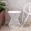 Contemporary Nevada Side Table With Mesh Design - Matte White - Image 2