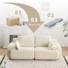 Compressed Sofa, 2 Seater Large Sectional Couches For Living Room - Beige - Image 7