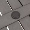 Modern Outdoor Dining Table With Slatted Aluminum Top And X Shaped Legs, Umbrella Hole - Dark Gray - Image 10