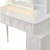 Modern Makeup Vanity Desk With LED Lights & Mirror 4 Drawer Dressing Table Set Space Saving For Bedroom - White - Image 8