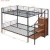 Full Over Full Bunk Bed With Lateral Storage Ladder And Wardrobe - Black - Image 15