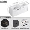 Contemporary Wall Mounted Bathroom Vanity With Resin Double Sink & Soft Close Doors - White - Image 4