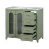 Bathroom Vanity With Two Soft Close Doors, Adjustable Shelves And Three Drawers - Green - Image 16