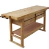 Workbench With 4 Drawers Wooden Workbench For Garage Workshop And Home - Natural - Image 4