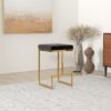 Joel - Mid-Century Modern Luxury Upholstered Stool - Black / Gold - Image 8