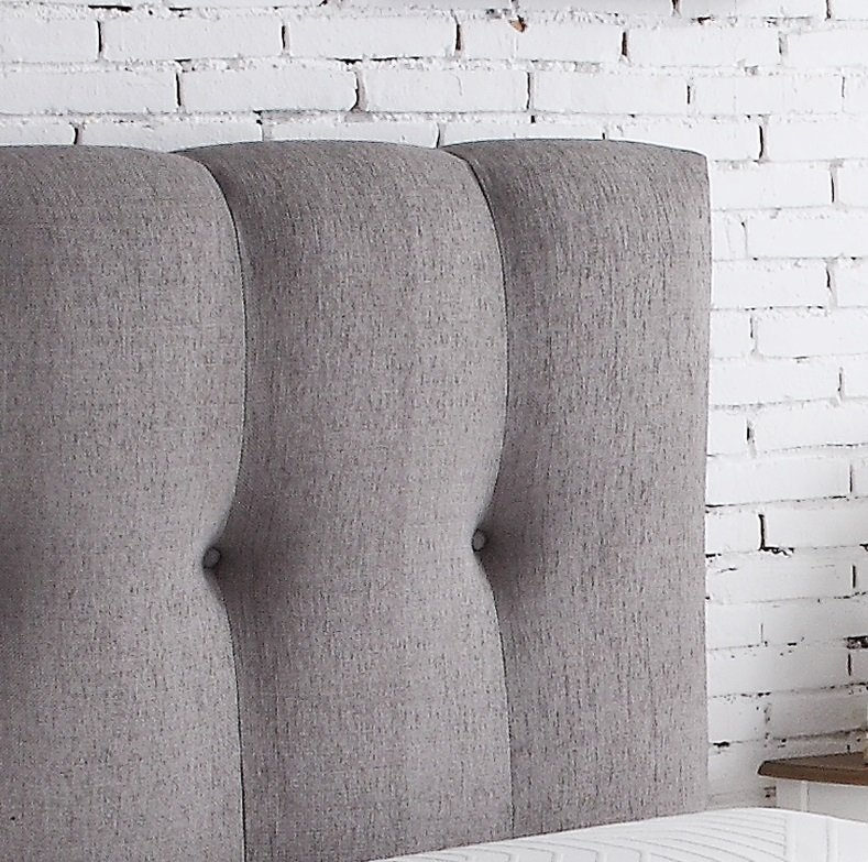 Queen Size Tufted Upholstered Headboard With Nailhead Trim - Gray - Image 5