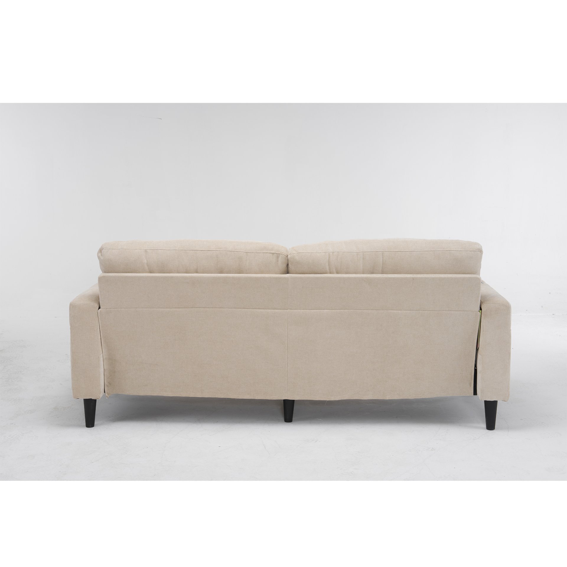 3 Seat L-Shaped Chenille Sofa With Removable And Storage Ottoman, Side Storage, And USB / C - Type Charging Ports Sofa For Living Room, Bedroom, Apartment - Beige - Image 10