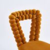 Modern Chair With Iron Tube Legs, Soft Cushions And Comfortable Backrest, Suitable For Dining Room, Living Room, Cafe, Hairball Back (Set of 2) - Orange / Gold - Image 6