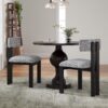 Modern Upholstered Armless Dining Chairs With Metal Legs (Set of 2) - Black / White - Image 2
