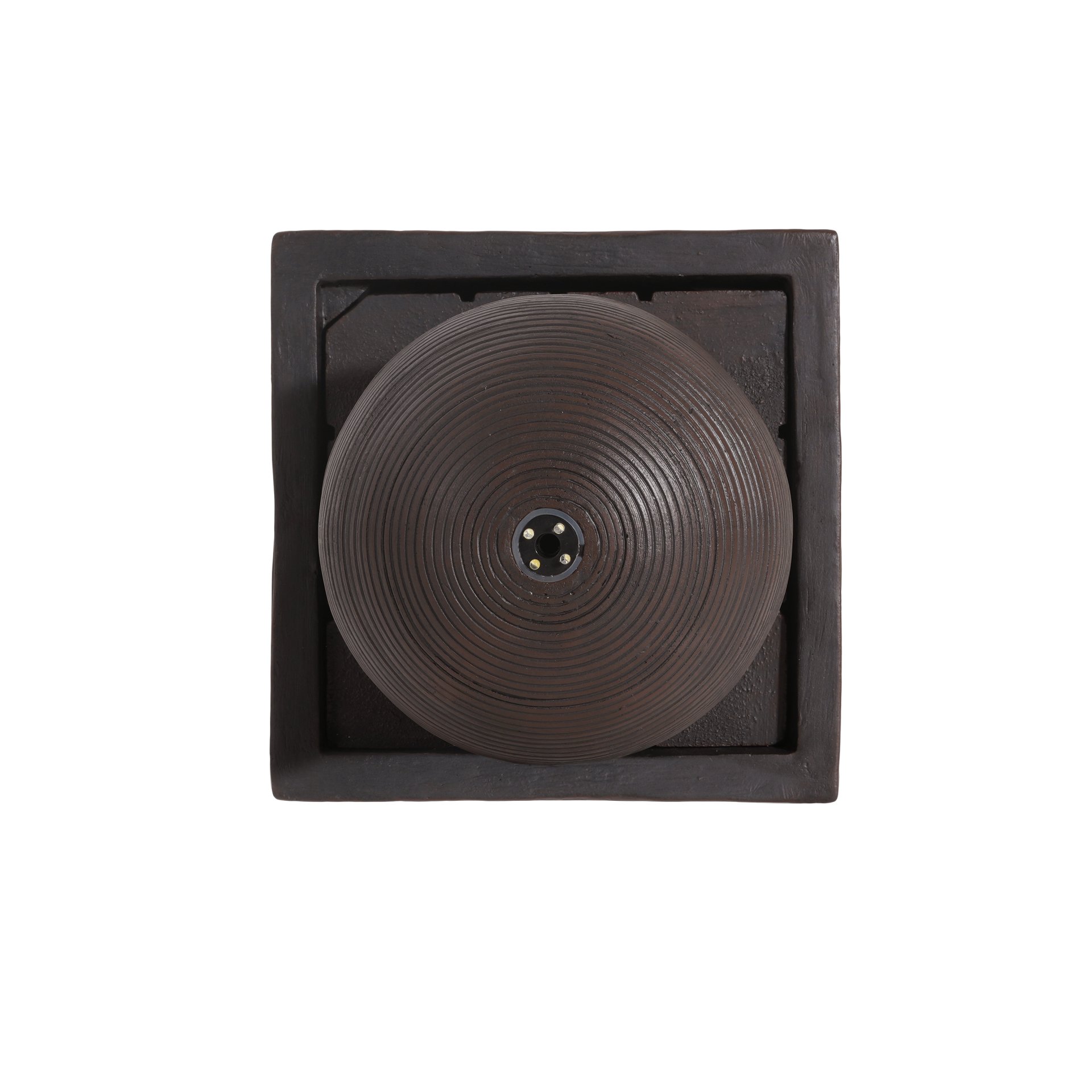 35.5" Tall Column Fountain With LED Lights, Retro Outdoor Decor, Weather Resistant Feature - Dark Brown - Image 10
