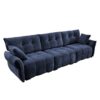 Modern 3 Seater Sofa Set And Pillows Frame, Textured Cover - Blue - Image 18