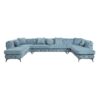 Zerah - Sectional Sofa With 7 Pillows - Dusty Blue - Image 2