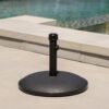 Stylish Concrete Umbrella Base With Iron Support Pole - Black - Image 5
