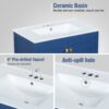 Bathroom Vanity With Single Sink, Combo Cabinet Undermount Sink, Bathroom Storage Cabinet With 2 Doors And A Drawer, Soft Closing, Multifunctional Storage, Solid Wood Frame - Blue - Image 9
