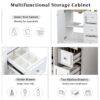 36" Transitional Bathroom Vanity With Sink, Soft Close Doors, Adjustable U Shelf, 3 Drawers - White - Image 8