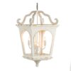 4 Light Wood Chandelier, Hanging Light Fixture With Adjustable Chain For Kitchen, Bulb Not Included - Cream White - Image 3