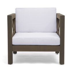 Brava - Modern Club Chair With Water Resistant Cushions - Gray / White