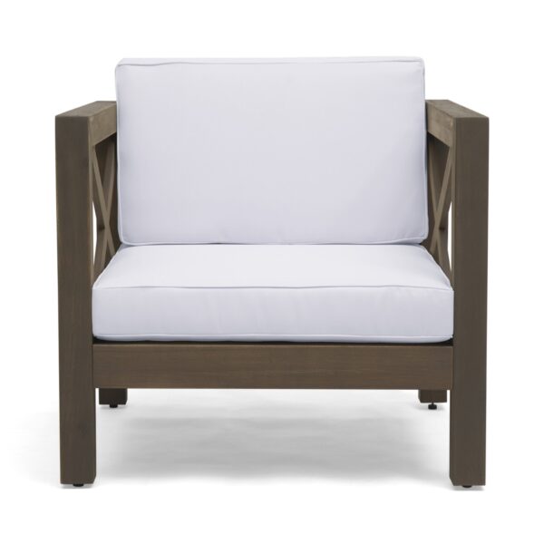 Brava - Modern Club Chair With Water Resistant Cushions - Gray / White