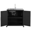 Outdoor Movable Kitchen Sink Patio Modular Kitchen Sink Station With Cabinet For Garden, Patio, Backyard - Matte Black - Image 10