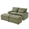 Convertible Loveseat Sofa With Storage And USB Ports - Green - Image 9