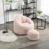 Bedding Bean Bag Sofa Chair High Pressure Foam Bean Bag Chair Adult Material With Padded Foam Padding Compressed Bean Bag With Footrest - Pink - Image 12