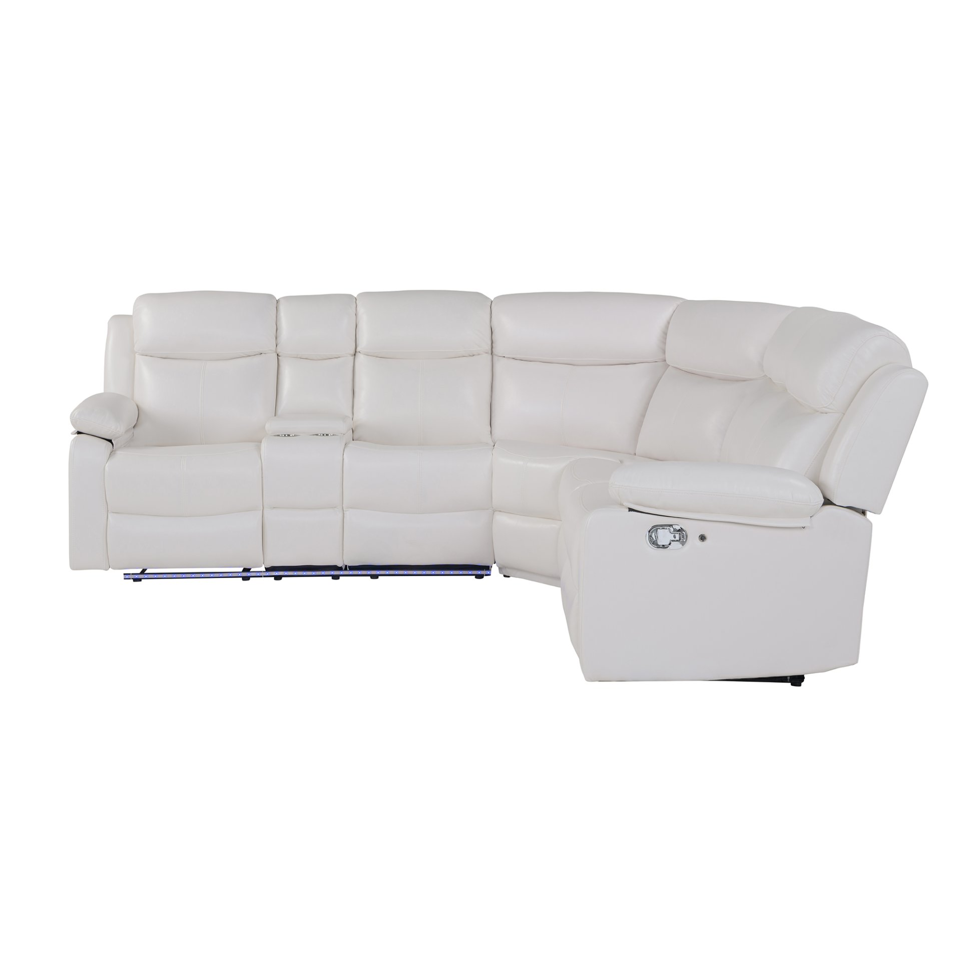Left Arm Facing Sectional Sofa With Recline And Storage - White - Image 5