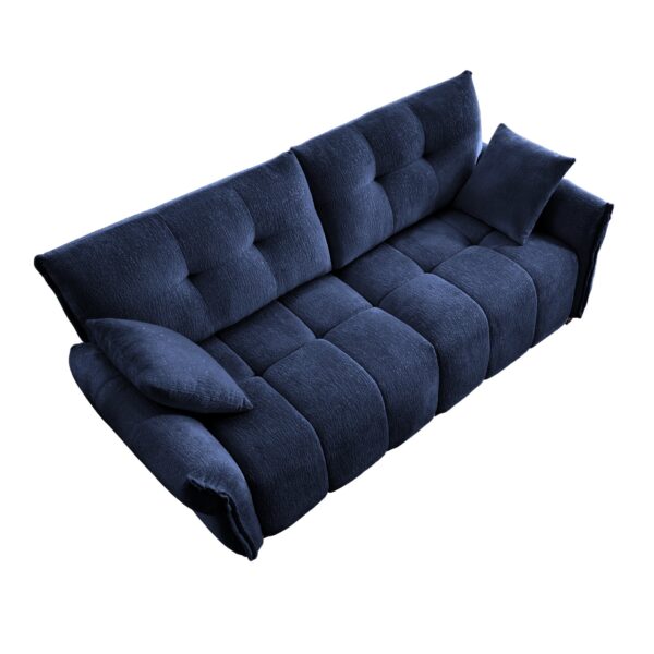 Modern Premium 2 Seater Sofa Ergonomic Design With High Resilience Foam Cushions - Blue