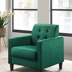 Hale - Velvet Accent Armchair With Tufting - Green