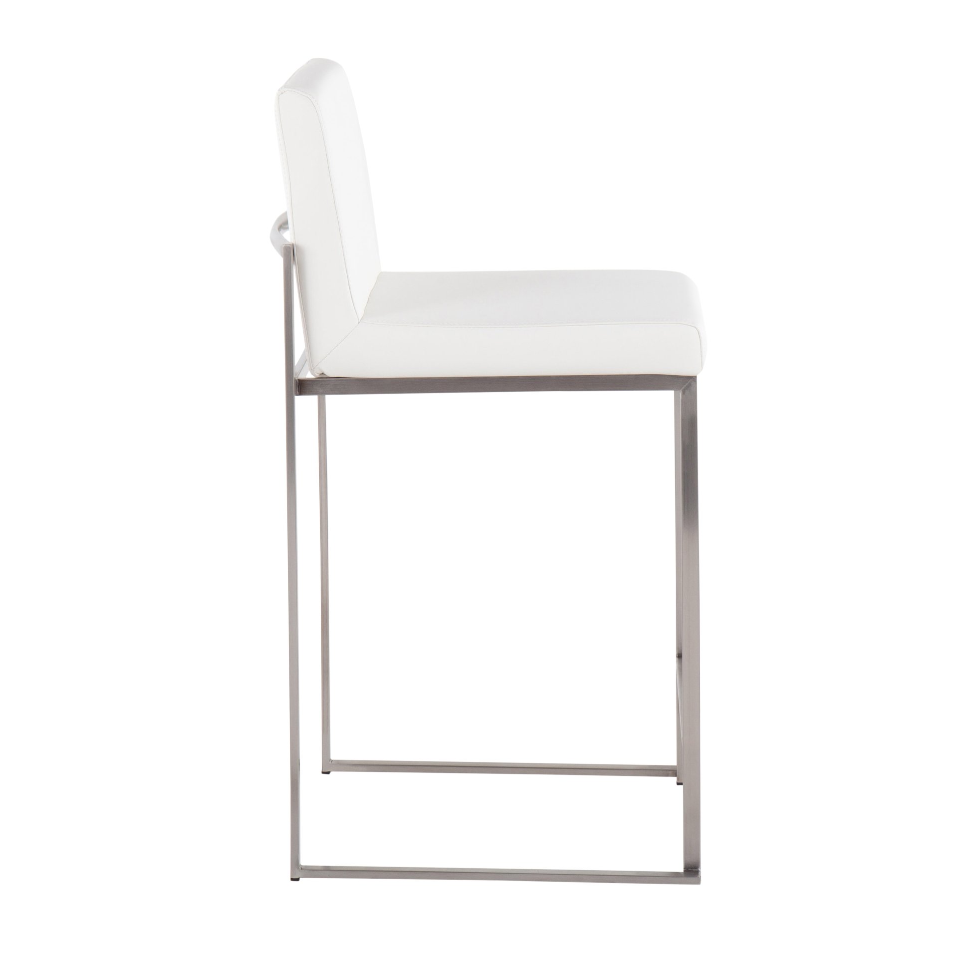 Fuji - Contemporary High Back Counter Stool (Set of 2) - White - Image 3