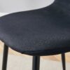 Luxury Simple Chair (Set of 4) Linen Cotton High Resilience Dining Chair With Metal Leg - Black - Image 10