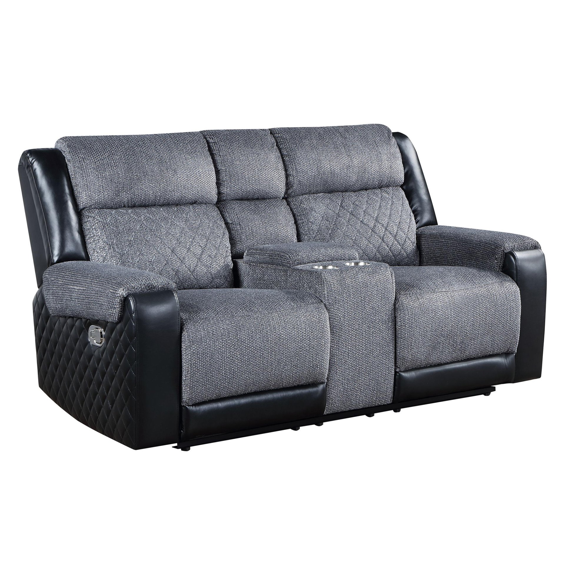 Alicia - Reclining Sofa Loveseat And Chair - Gray / Black - Image 6