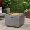 Modern Iron Square Fire Pit With 50, 000 Btu Output - Stone Gray - Image 4
