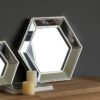 Hexagon Wall Mirror With Contemporary Glass Design, Home Decor Accent Mirror For Living Room, Entryway, Bedroom - Silver - Image 2