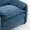 Oversized Reading Armchair With Thick Cushions, High Back Support - Blue - Image 12