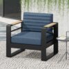 Giovanna - Club Chair With Aluminum Frame And Water Resistant Cushions - Blue - Image 4