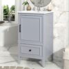 20" Bathroom Vanity With Sink, Bathroom Cabinet With A Door, Door Shelf Storage And Adiustable Foot Pads, A Drawer - Gray - Image 2